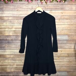 Tory Burch Jane Ruffle Navy Blue Dress
